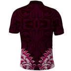 New Zealand Ta Moko Polo Shirt Aotearoa Maori Chest Tattoo Pink