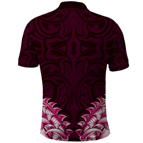 New Zealand Ta Moko Polo Shirt Aotearoa Maori Chest Tattoo Pink