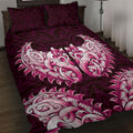 New Zealand Ta Moko Quilt Bed Set Aotearoa Maori Chest Tattoo Pink