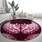 New Zealand Ta Moko Round Carpet Aotearoa Maori Chest Tattoo Pink