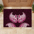 New Zealand Ta Moko Rubber Doormat Aotearoa Maori Chest Tattoo Pink