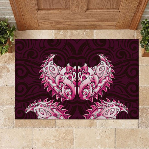 New Zealand Ta Moko Rubber Doormat Aotearoa Maori Chest Tattoo Pink