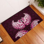 New Zealand Ta Moko Rubber Doormat Aotearoa Maori Chest Tattoo Pink
