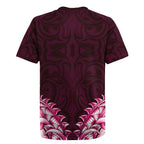 New Zealand Ta Moko Rugby Jersey Aotearoa Maori Chest Tattoo Pink
