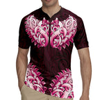 New Zealand Ta Moko Rugby Jersey Aotearoa Maori Chest Tattoo Pink