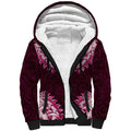 New Zealand Ta Moko Sherpa Hoodie Aotearoa Maori Chest Tattoo Pink