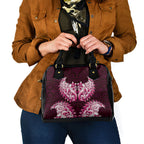 New Zealand Ta Moko Shoulder Handbag Aotearoa Maori Chest Tattoo Pink
