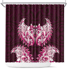 New Zealand Ta Moko Shower Curtain Aotearoa Maori Chest Tattoo Pink