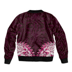 New Zealand Ta Moko Sleeve Zip Bomber Jacket Aotearoa Maori Chest Tattoo Pink