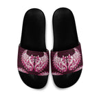 New Zealand Ta Moko Slide Sandals Aotearoa Maori Chest Tattoo Pink