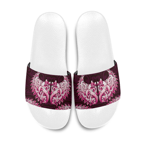 New Zealand Ta Moko Slide Sandals Aotearoa Maori Chest Tattoo Pink