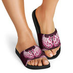 New Zealand Ta Moko Slide Sandals Aotearoa Maori Chest Tattoo Pink