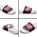 New Zealand Ta Moko Slide Sandals Aotearoa Maori Chest Tattoo Pink