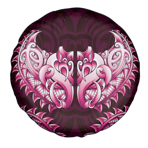 New Zealand Ta Moko Spare Tire Cover Aotearoa Maori Chest Tattoo Pink