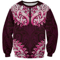 New Zealand Ta Moko Sweatshirt Aotearoa Maori Chest Tattoo Pink