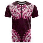 New Zealand Ta Moko T Shirt Aotearoa Maori Chest Tattoo Pink