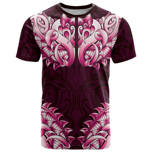 New Zealand Ta Moko T Shirt Aotearoa Maori Chest Tattoo Pink