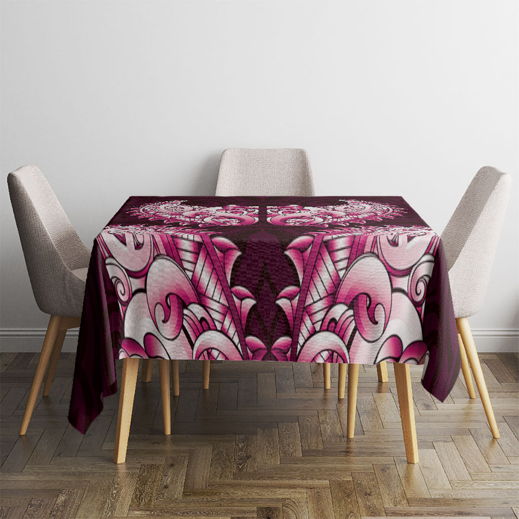 New Zealand Ta Moko Tablecloth Aotearoa Maori Chest Tattoo Pink
