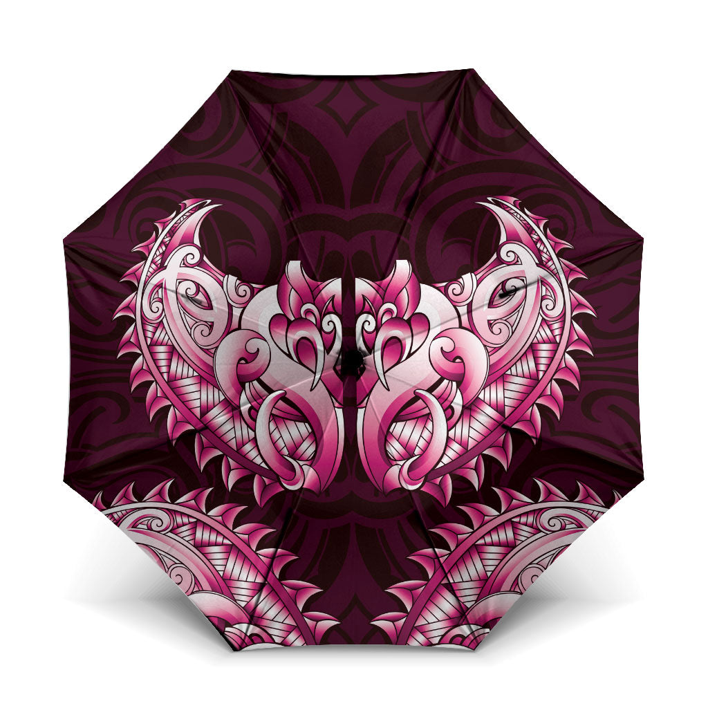 New Zealand Ta Moko Umbrella Aotearoa Maori Chest Tattoo Pink