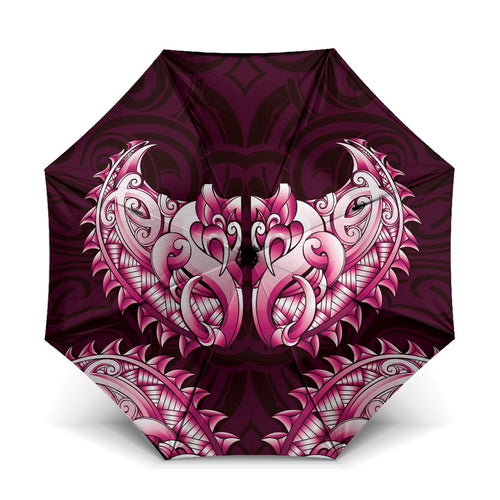 New Zealand Ta Moko Umbrella Aotearoa Maori Chest Tattoo Pink