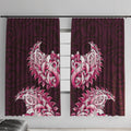 New Zealand Ta Moko Window Curtain Aotearoa Maori Chest Tattoo Pink