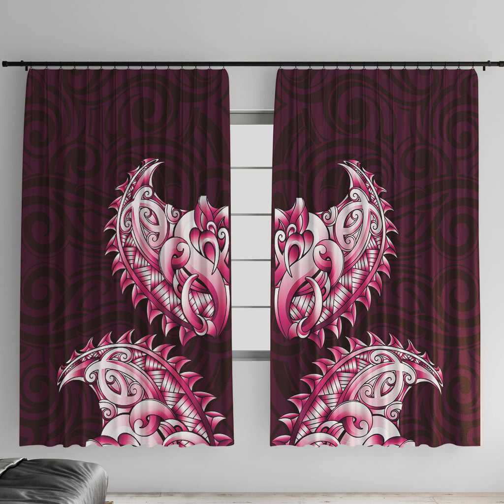 New Zealand Ta Moko Window Curtain Aotearoa Maori Chest Tattoo Pink