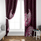 New Zealand Ta Moko Window Curtain Aotearoa Maori Chest Tattoo Pink