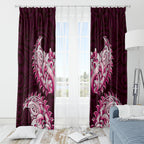 New Zealand Ta Moko Window Curtain Aotearoa Maori Chest Tattoo Pink