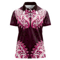 New Zealand Ta Moko Women Polo Shirt Aotearoa Maori Chest Tattoo Pink