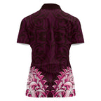 New Zealand Ta Moko Women Polo Shirt Aotearoa Maori Chest Tattoo Pink