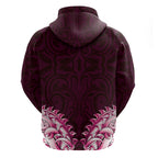 New Zealand Ta Moko Zip Hoodie Aotearoa Maori Chest Tattoo Pink