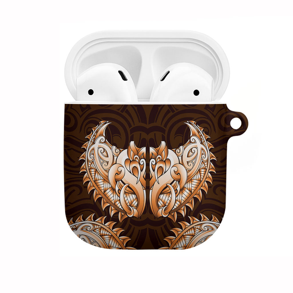 New Zealand Ta Moko AirPods Case Aotearoa Maori Chest Tattoo Orange
