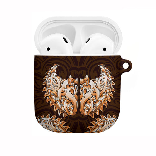 New Zealand Ta Moko AirPods Case Aotearoa Maori Chest Tattoo Orange