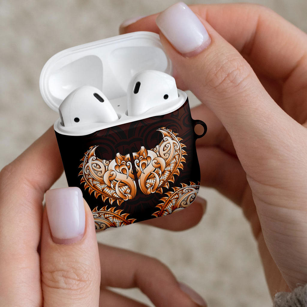 New Zealand Ta Moko AirPods Case Aotearoa Maori Chest Tattoo Orange