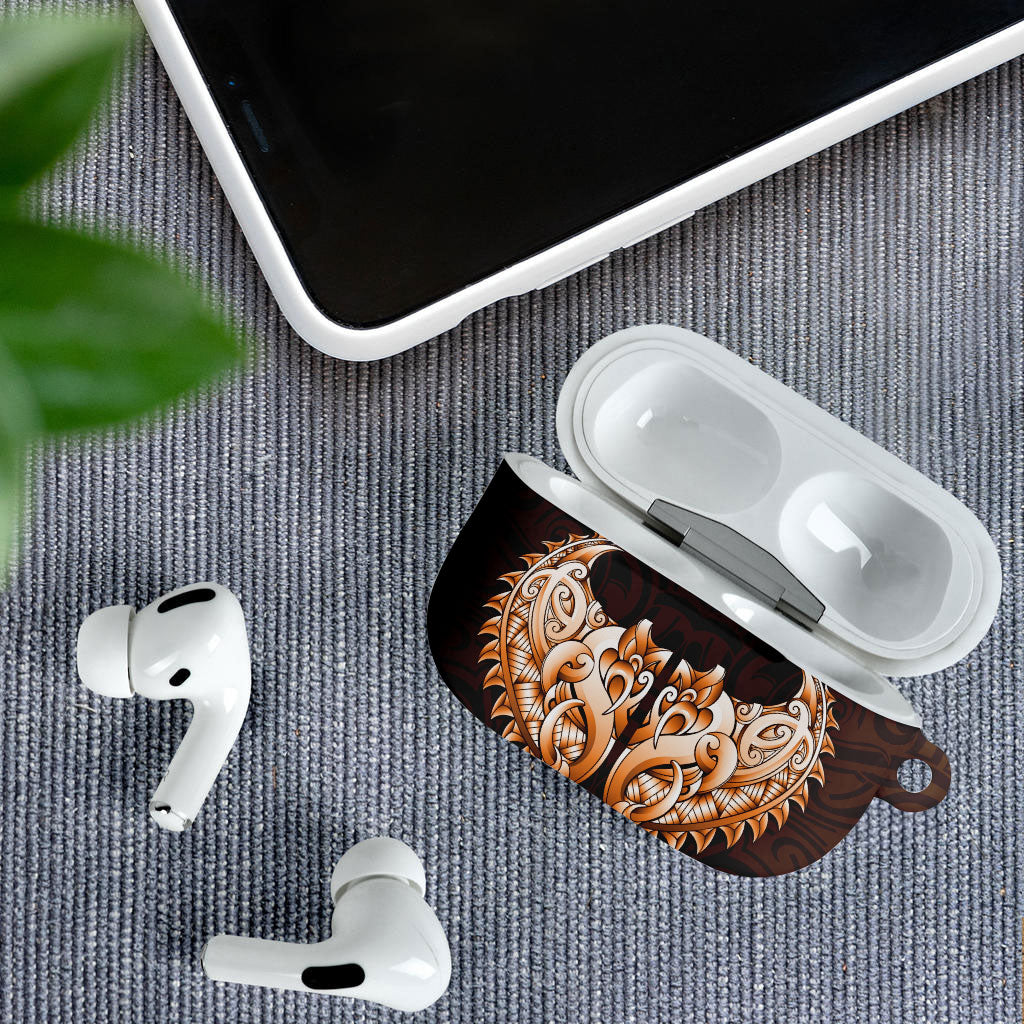 New Zealand Ta Moko AirPods Case Aotearoa Maori Chest Tattoo Orange