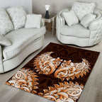 New Zealand Ta Moko Area Rug Aotearoa Maori Chest Tattoo Orange