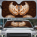 New Zealand Ta Moko Auto Sun Shade Aotearoa Maori Chest Tattoo Orange