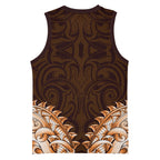 New Zealand Ta Moko Basketball Jersey Aotearoa Maori Chest Tattoo Orange
