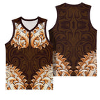 New Zealand Ta Moko Basketball Jersey Aotearoa Maori Chest Tattoo Orange