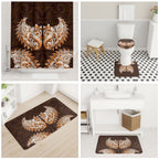 New Zealand Ta Moko Bathroom Set Aotearoa Maori Chest Tattoo Orange
