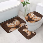 New Zealand Ta Moko Bathroom Set Aotearoa Maori Chest Tattoo Orange