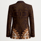 New Zealand Ta Moko Blazer Aotearoa Maori Chest Tattoo Orange