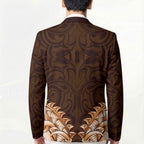 New Zealand Ta Moko Blazer Aotearoa Maori Chest Tattoo Orange