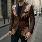 New Zealand Ta Moko Blazer Aotearoa Maori Chest Tattoo Orange