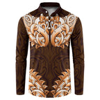 New Zealand Ta Moko Button Sweatshirt Aotearoa Maori Chest Tattoo Orange