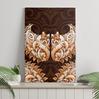 New Zealand Ta Moko Canvas Wall Art Aotearoa Maori Chest Tattoo Orange