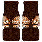 New Zealand Ta Moko Car Mats Aotearoa Maori Chest Tattoo Orange