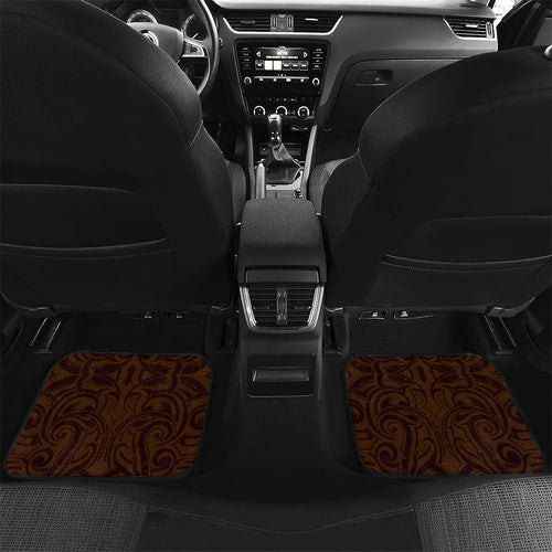 New Zealand Ta Moko Car Mats Aotearoa Maori Chest Tattoo Orange