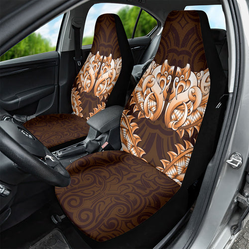 New Zealand Ta Moko Car Seat Cover Aotearoa Maori Chest Tattoo Orange