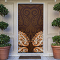 New Zealand Ta Moko Door Cover Aotearoa Maori Chest Tattoo Orange